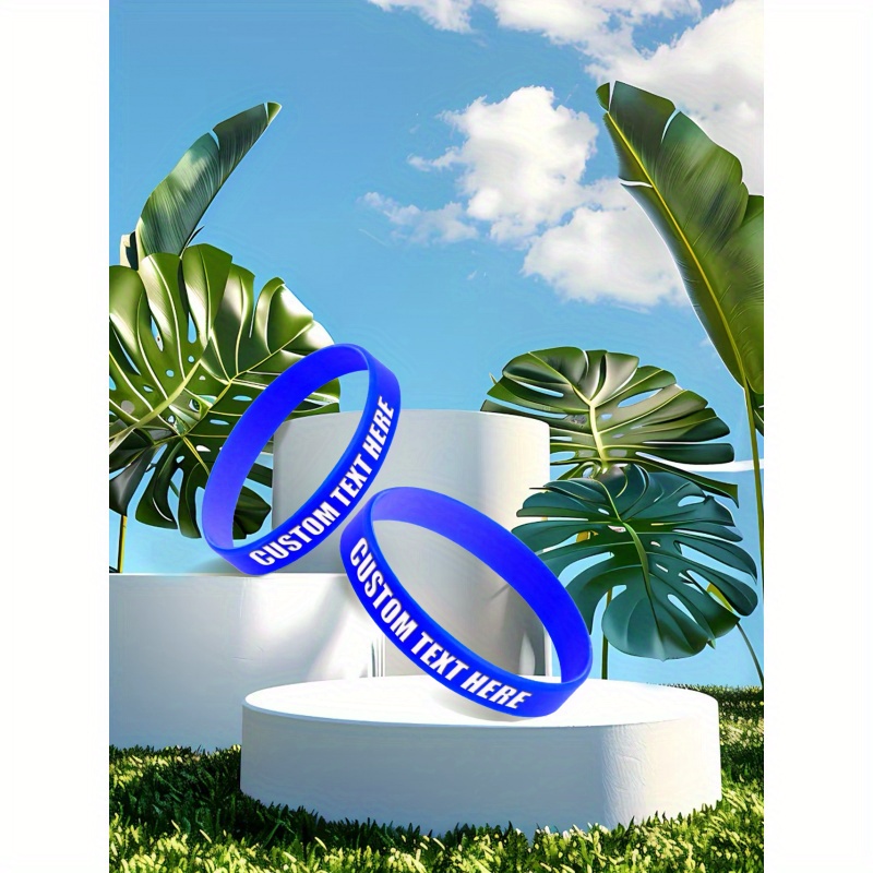 65pcs Custom Silicone Wristbands, Personalized Text